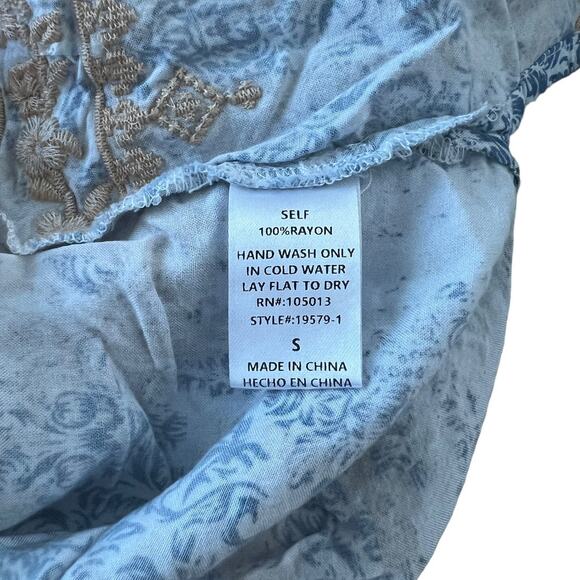 Savanna Jane Womens Floral Embroidered Tunic Top 3/4 Sleeve S Small - Picture 5 of 7